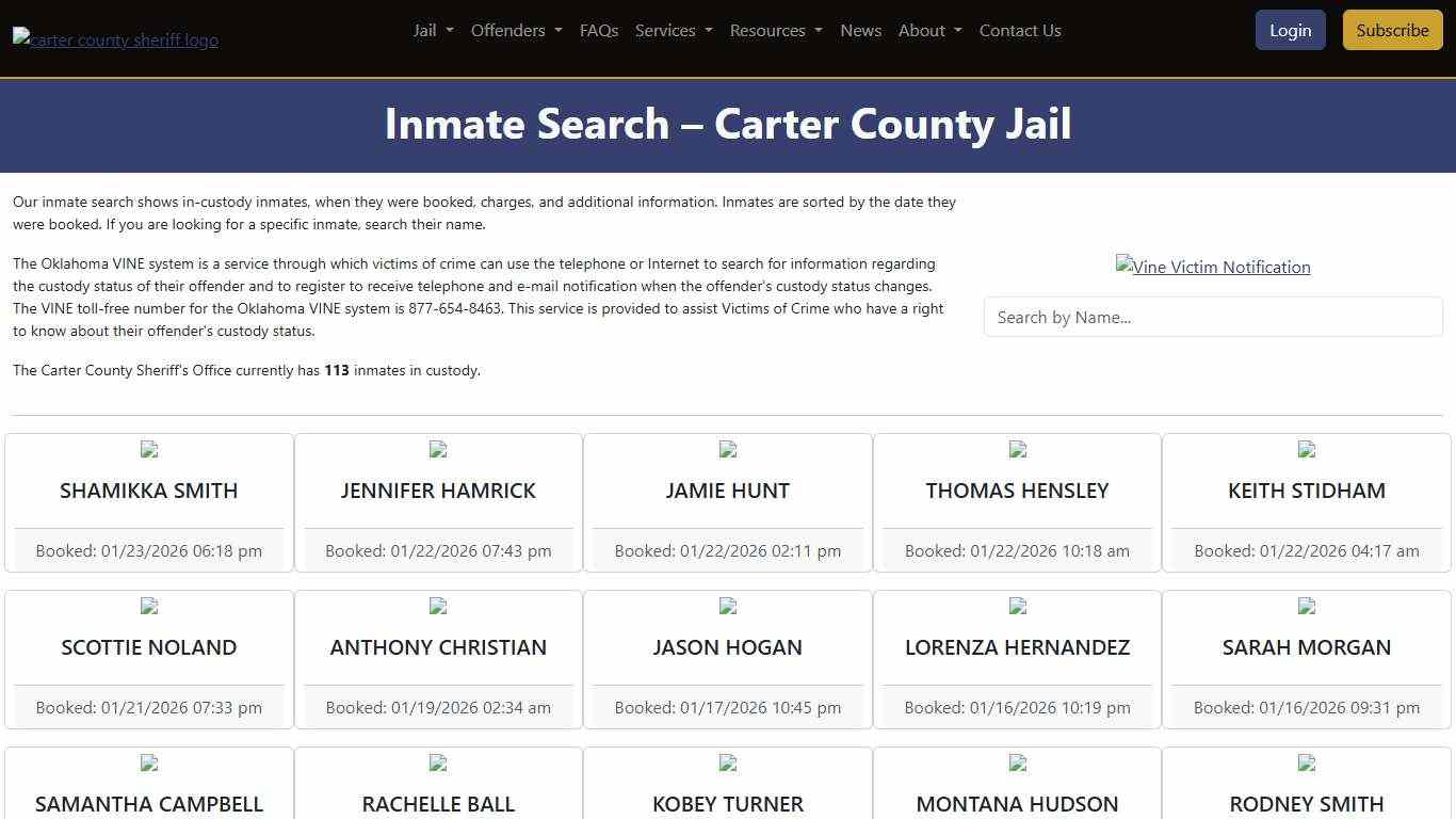 Inmate Search County Sheriff's Office